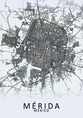 Merida Mexico City Map