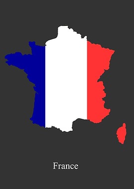 France Map Flag