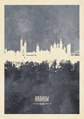 Krakow Poland Skyline