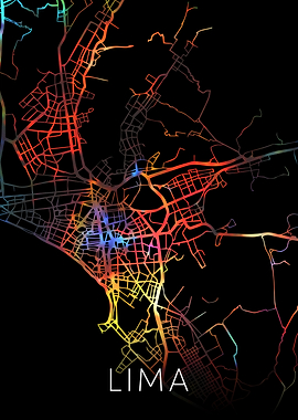 Lima Peru Watercolor City