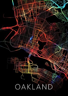 Oakland CA City Watercolor