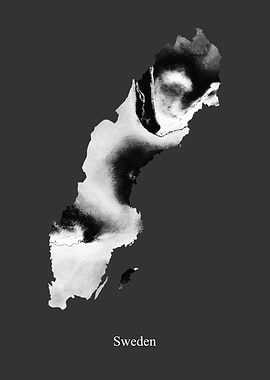 Sweden Map BW