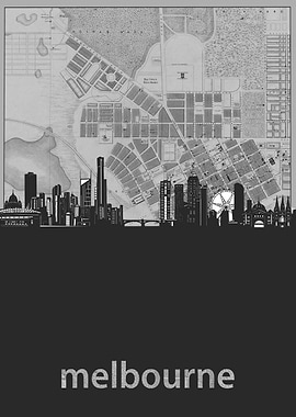 melbourne skyline grey