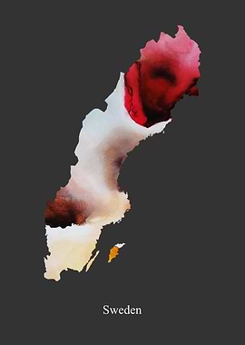 Sweden Map Colourful