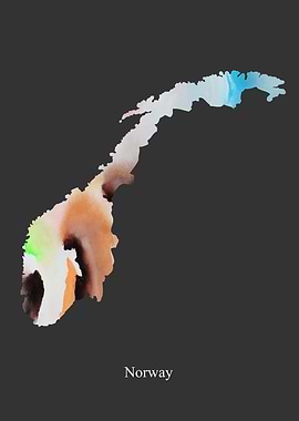 Norway Map Colourful