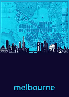 melbourne skyline turquois