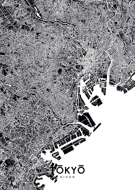 Tokyo map black