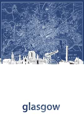 glasgow skyline blue