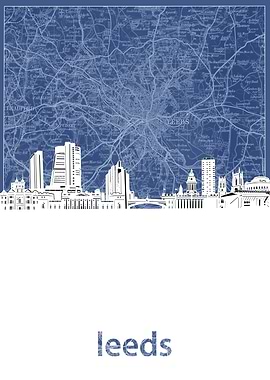 leeds skyline blue