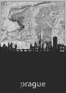 prague skyline grey