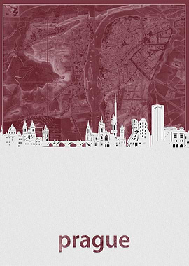prague skyline red