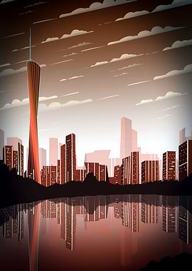 amazing cityscape negative