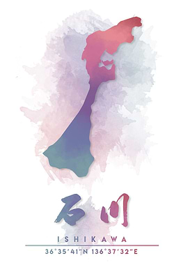 Ishikawa Watercolor Map