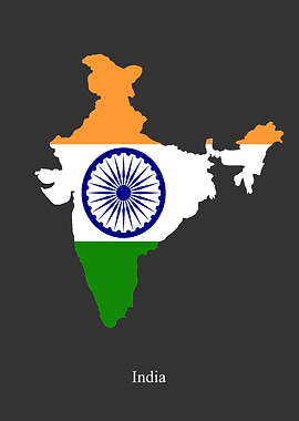 India Map Flag