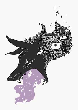 Wild Wolf Dog And Stars