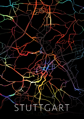Stuttgart Germany City Map