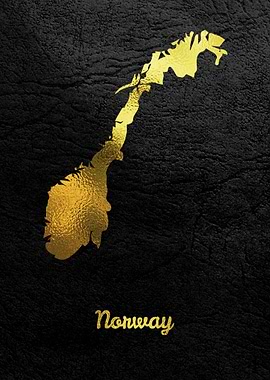 Golden Map Art Norway