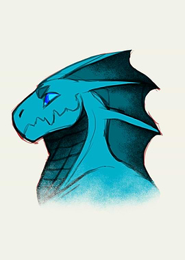 Blue Dragon Bust Sketch HD