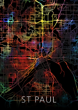 St Paul Watercolor Map