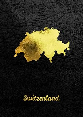 Golden Map Art Switzerland