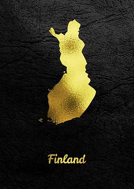 Golden Map Art Finland