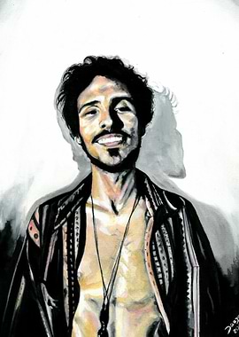 Watercolor male portrait