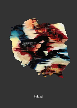 Poland Map Colourful