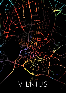 Vilnius Lithuania City Map