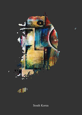 South Korea Map Colourf