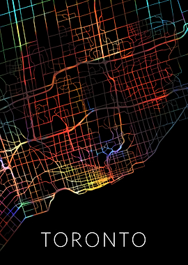 Toronto Watercolor Map