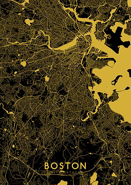 Boston map gold