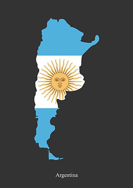 Argentine Map Flag