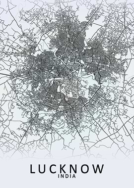 Lucknow India City Map