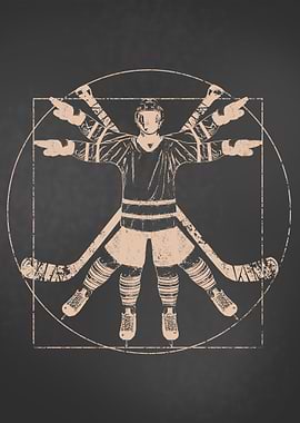 Vitruvian Man Ice Hockey