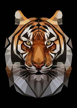 head tiger abstract