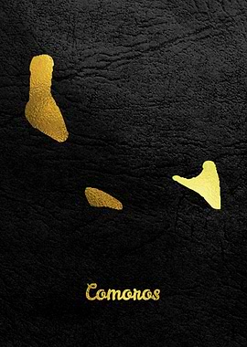 Golden Map Art Comoros