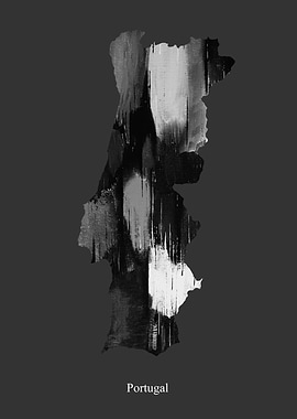 Portugal Map B W