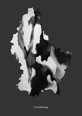 Luxembourg Map B W