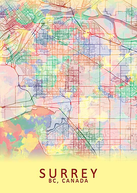 Surrey BC Canada City Map