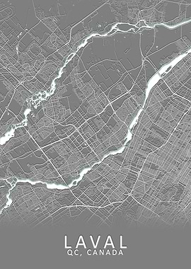 Laval QC Canada City Map