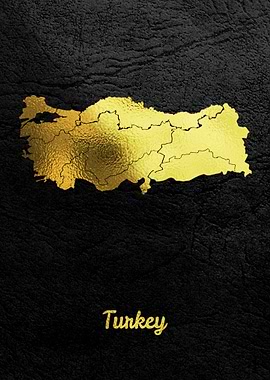 Golden Map Art Turkey