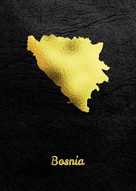 Golden Map Art Bosnia
