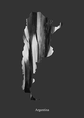Argentine Map Black White