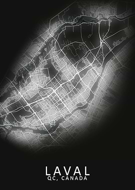 Laval QC Canada City Map