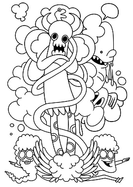 cute monster and friends