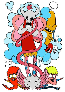 cute monster and friends