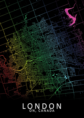 London ON Canada City Map