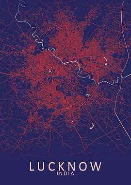 Lucknow India City Map