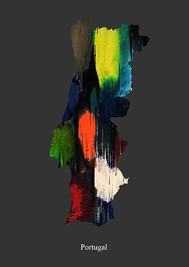 Portugal Map Colourful