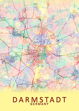 Darmstadt Germany City Map